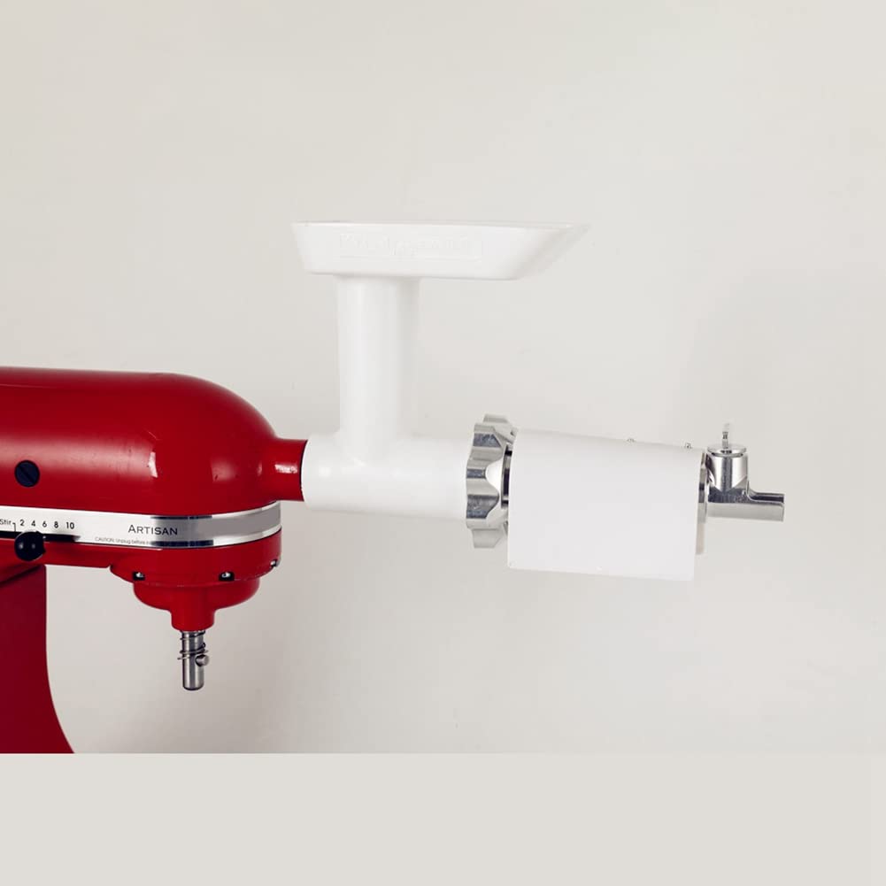 Meat Grinder Attachment for Mixers, White & Silver J38435