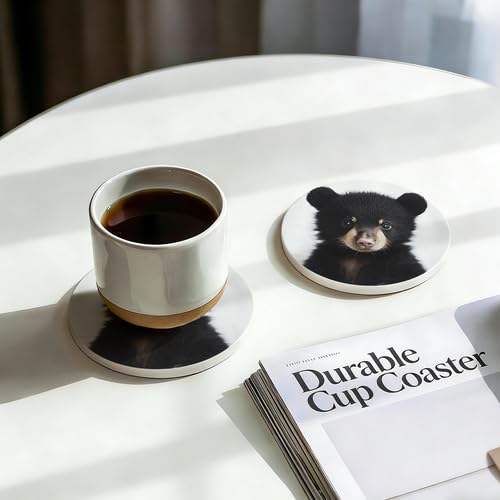 4Pcs Ceramic Coasters with Metal Holder Q65285