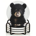 4Pcs Ceramic Coasters with Metal Holder Q65285