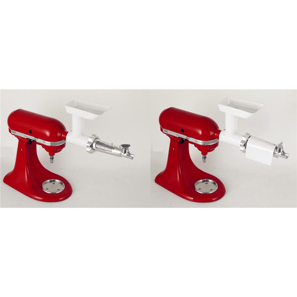 Meat Grinder Attachment for Mixers, White & Silver J38435