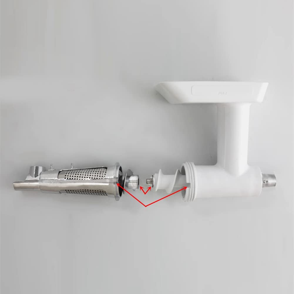 Meat Grinder Attachment for Mixers, White & Silver J38435