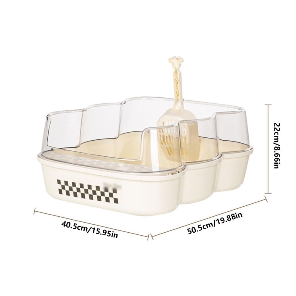 Extra Large Semi-Closed Cat Litter Box with Scoop Pink G691470
