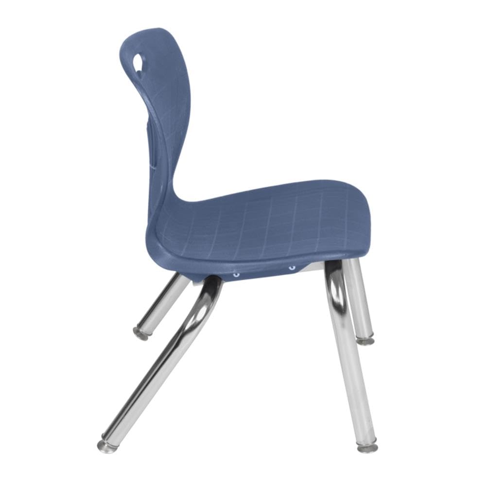 30" Square Mobile Table with 4 Blue Stackable Chairs L819