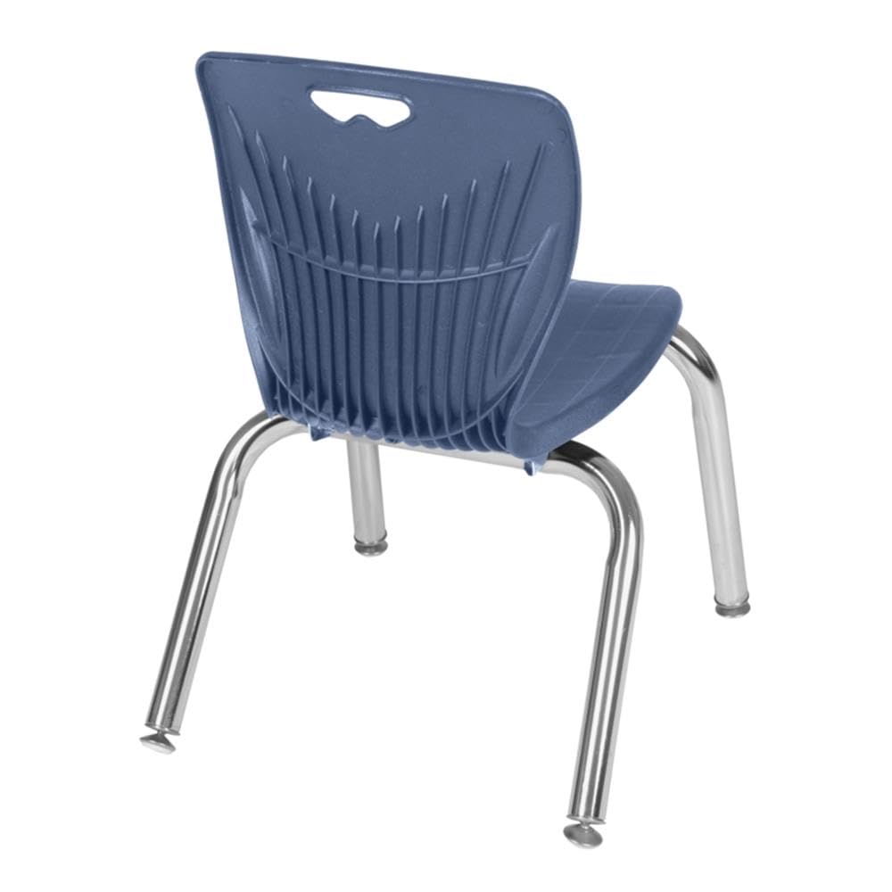 30" Square Mobile Table with 4 Blue Stackable Chairs L819