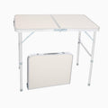 White 3 Foot Plastic Folding Table with Carrying Handle J6597