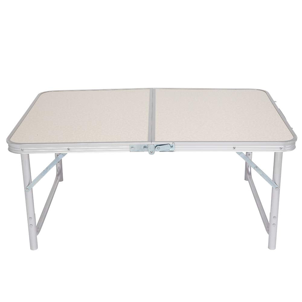 White 3 Foot Plastic Folding Table with Carrying Handle J6597