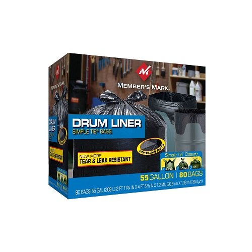 55 Gallon Drum Liner Black, 80 Count W32891