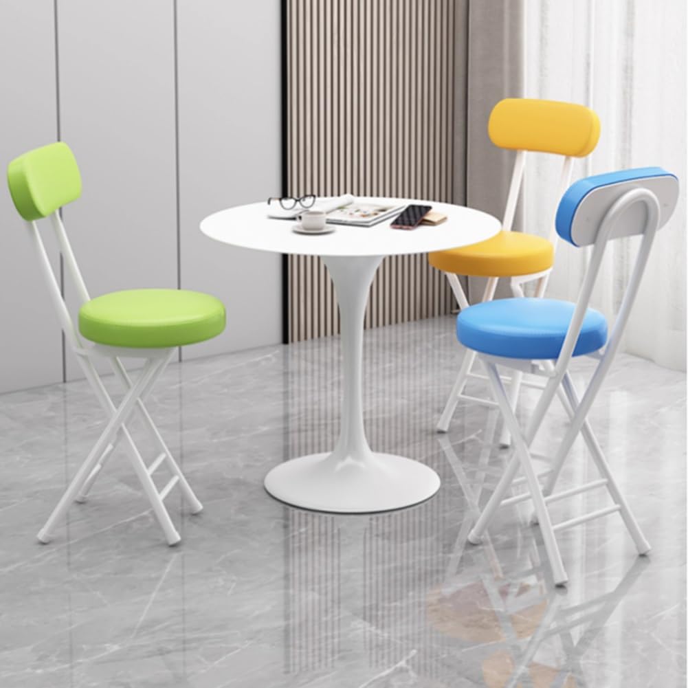 Portable Folding Stool with Backrest, 18 Inch Black M361
