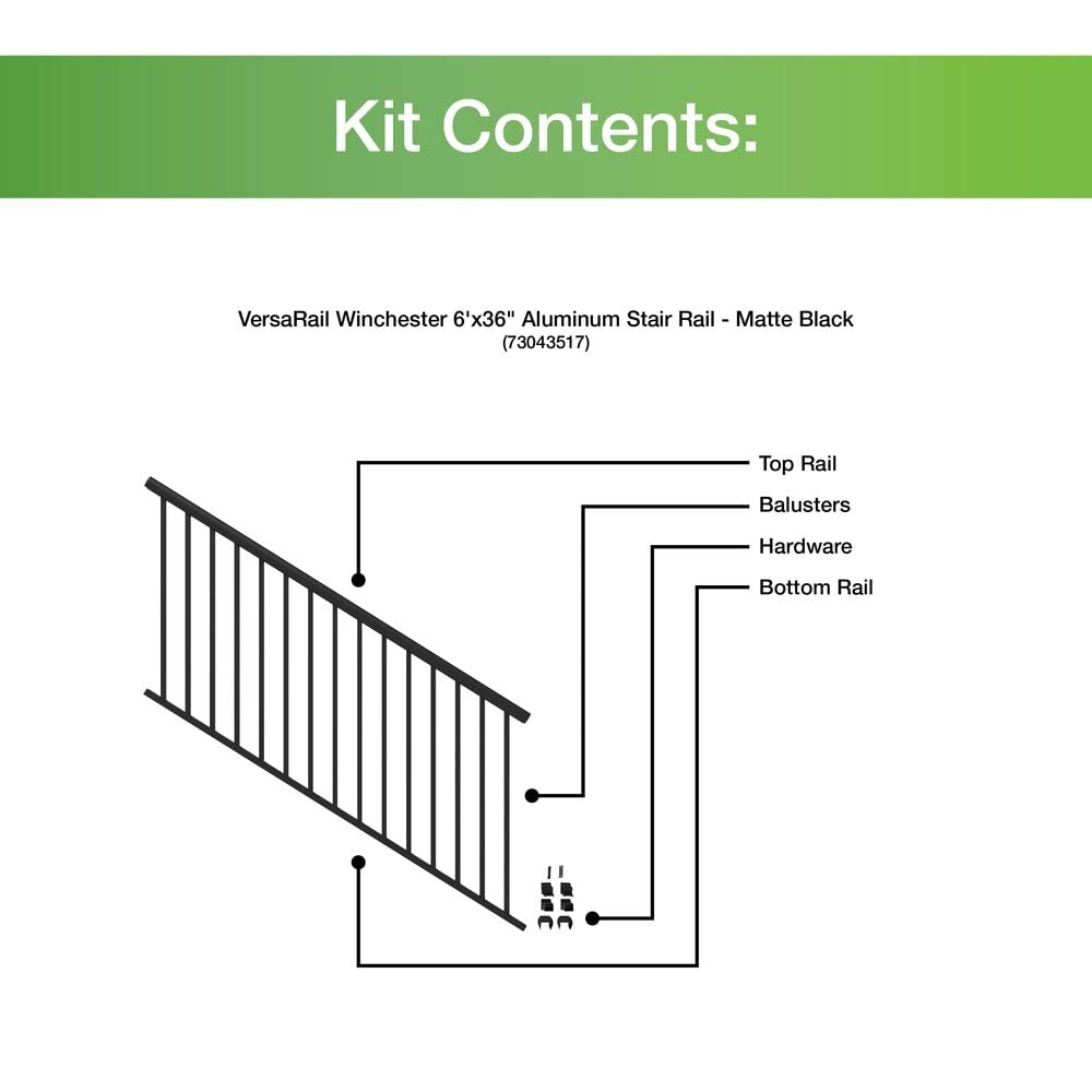 6’ x 36” Matte Black Aluminum Stair Kit C335043