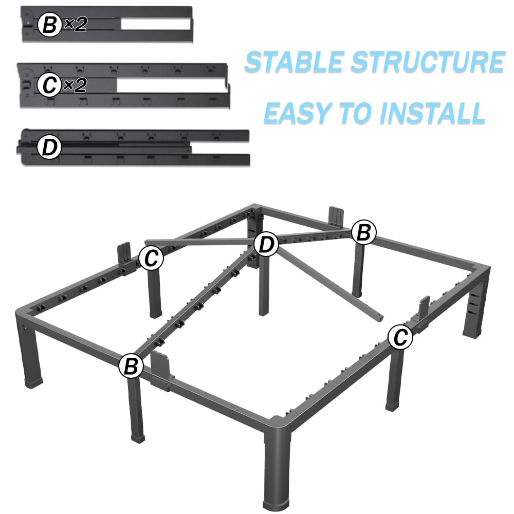 10 Inch Queen Metal Bed Frame with Headboard T522732