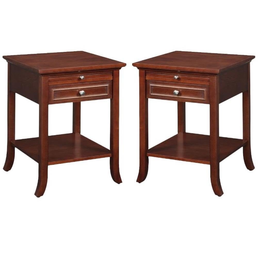 Espresso Mahogany Wood End Table Set of 2 N61204