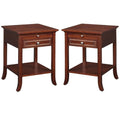 Espresso Mahogany Wood End Table Set of 2 N61204