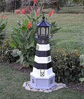 Amish-Made Replica Lighthouse with Base and Solar-Powered LED Lighting G5093