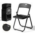 Black Plastic Folding Chairs 10 Pack Metal Frame N3754