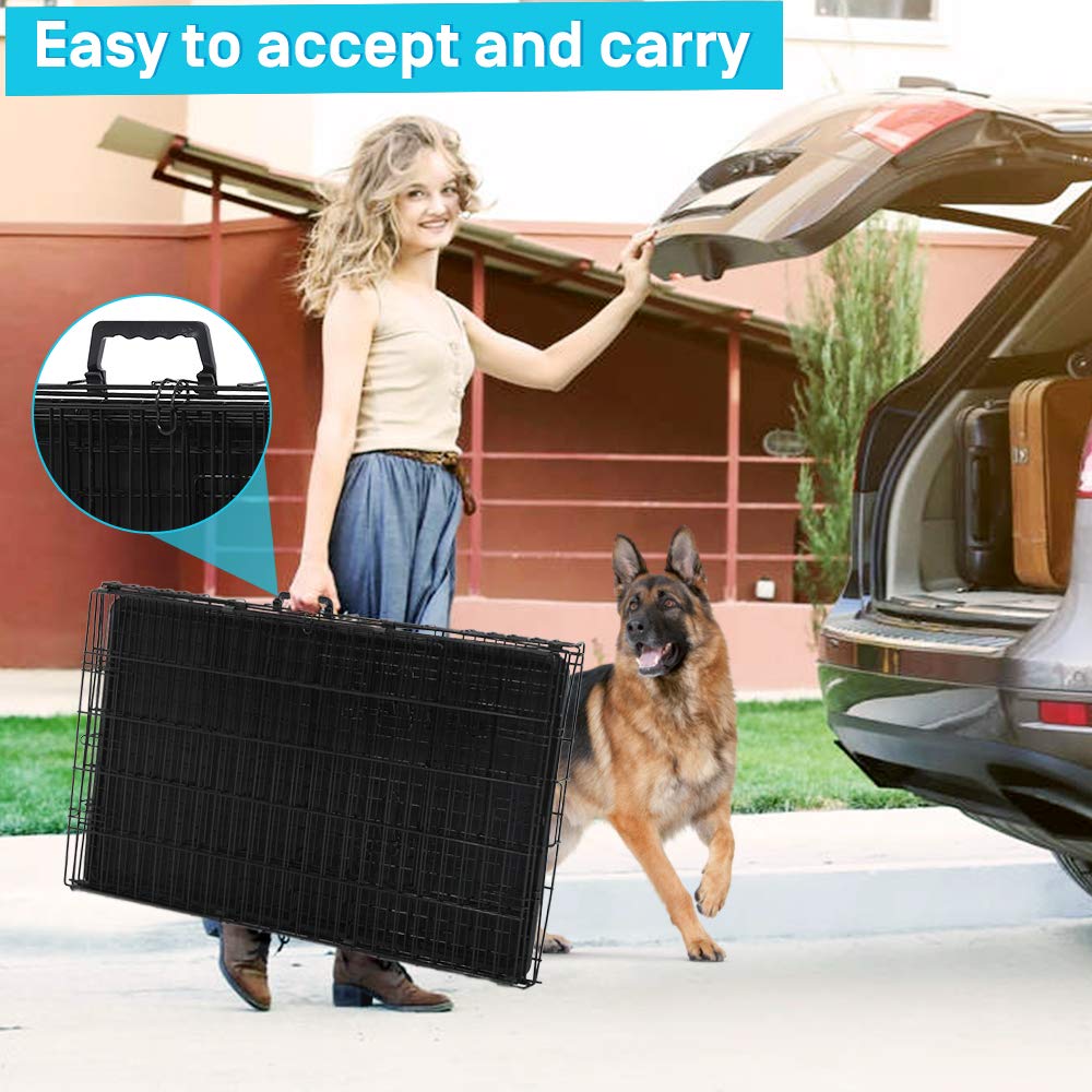 48" Heavy Duty Folding Wire Metal Dog Crate with Divider N670