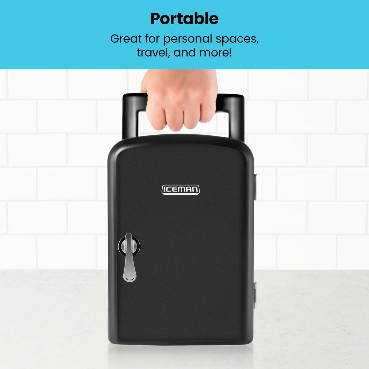 Portable 4 Liter Mini Fridge, Cools & Heats, Black E30849