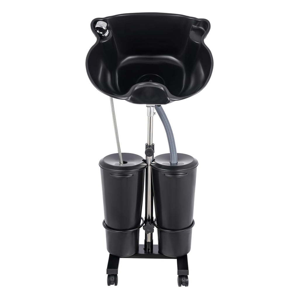 Portable Shampoo Bowl with 2 Buckets, Electric Pump, Drain Hose, 4 Wheels I49180