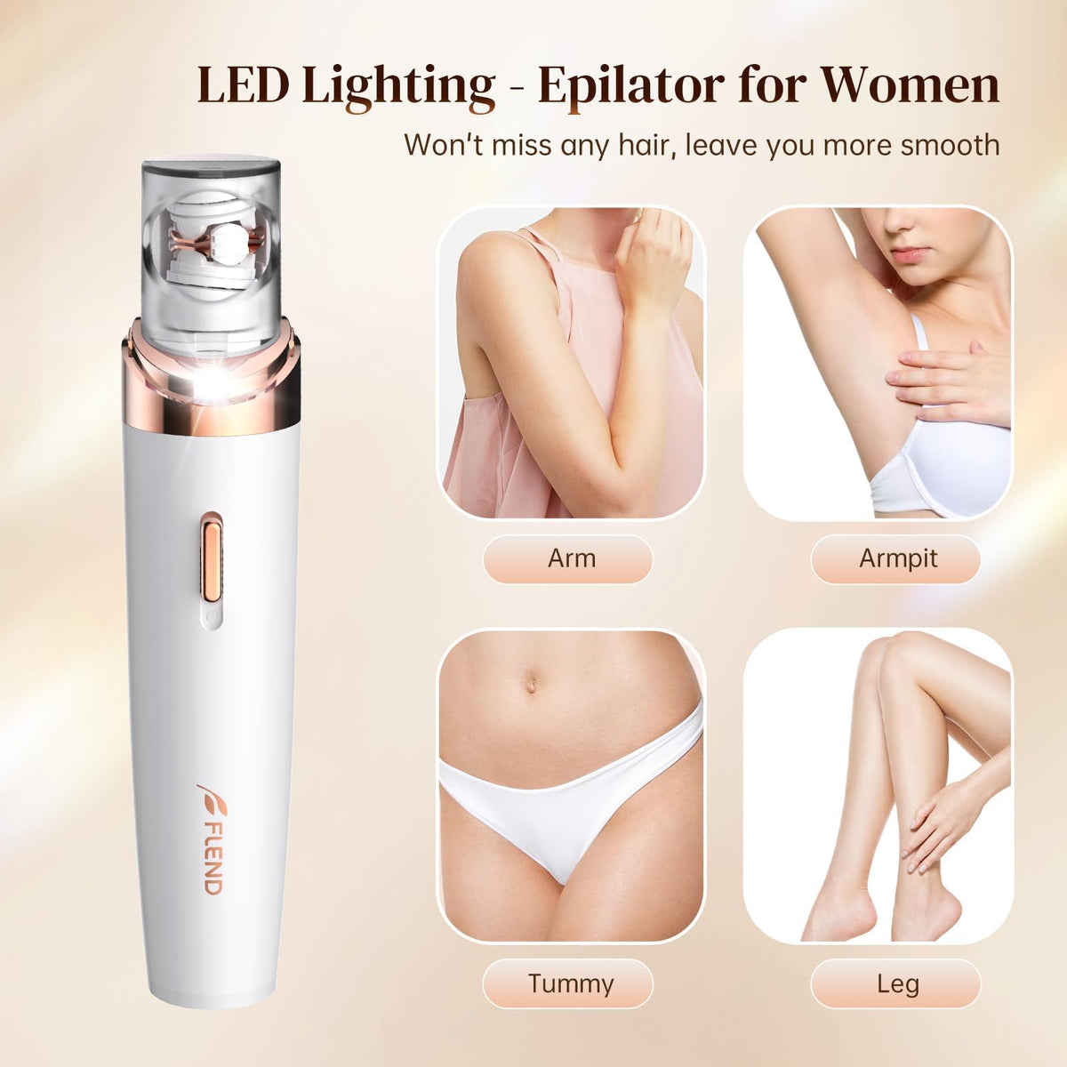 2-in-1 Facial Hair Removal Epilator with LED Light G221059