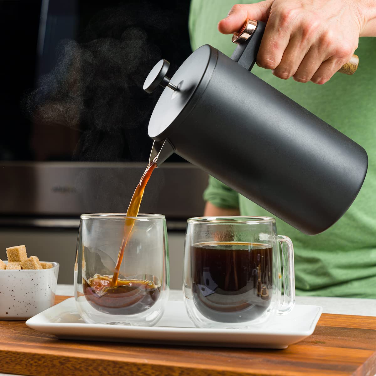 Double-Wall French Press & Carafe, Stainless Steel I199