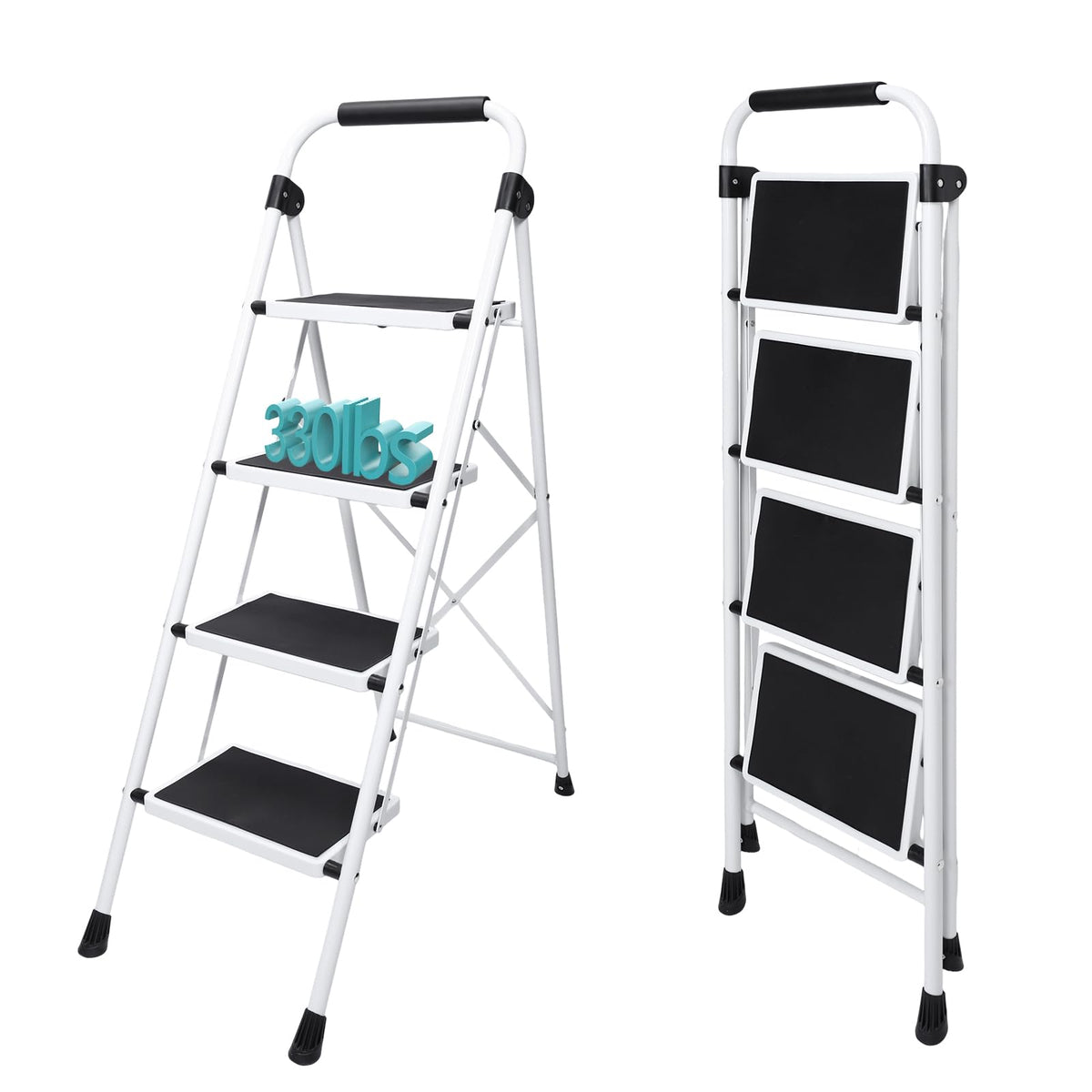 4 Step Foldable Step Stool with Anti-Slip Pedal M211
