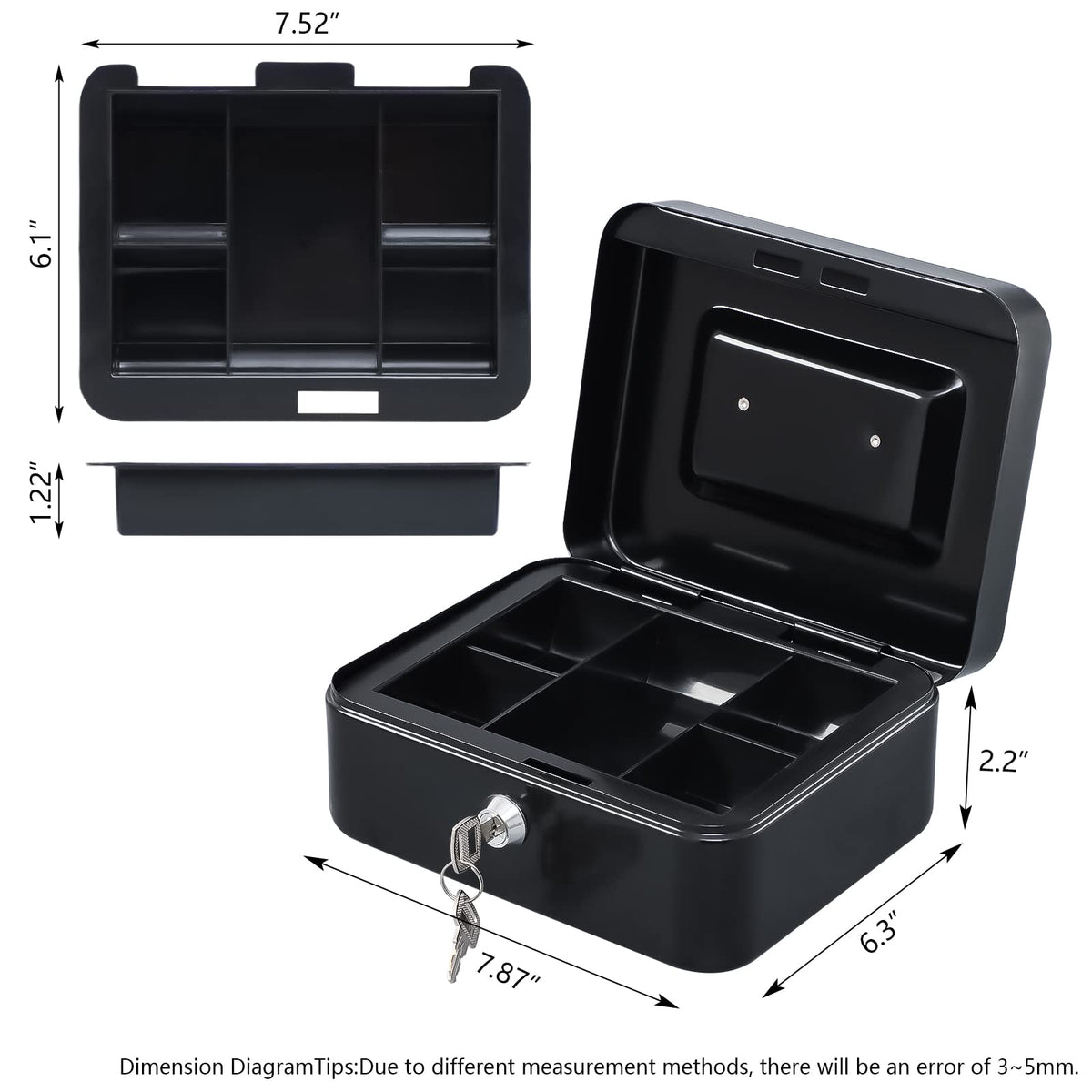 Fireproof Document Box with Key Lock Beige U81435