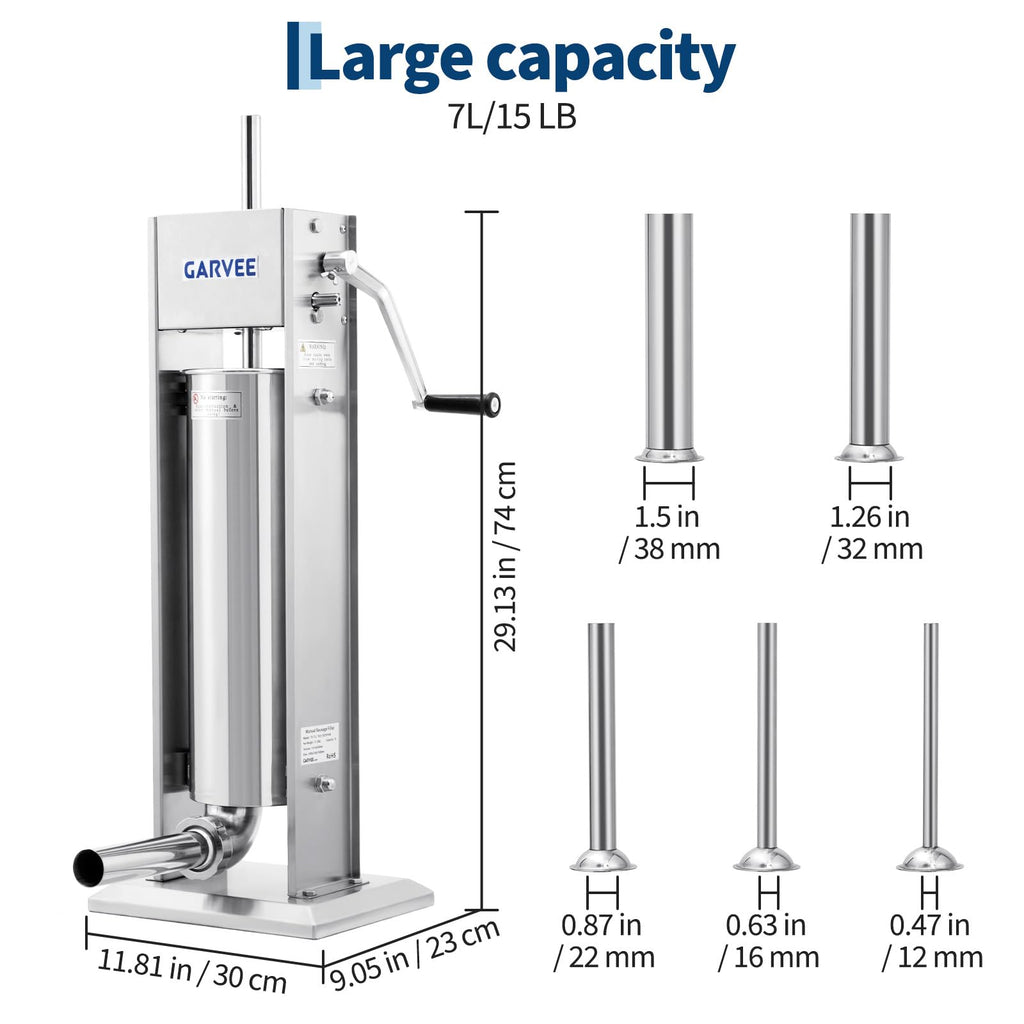 7 L 2-Speed Vertical Sausage Stuffer G2518