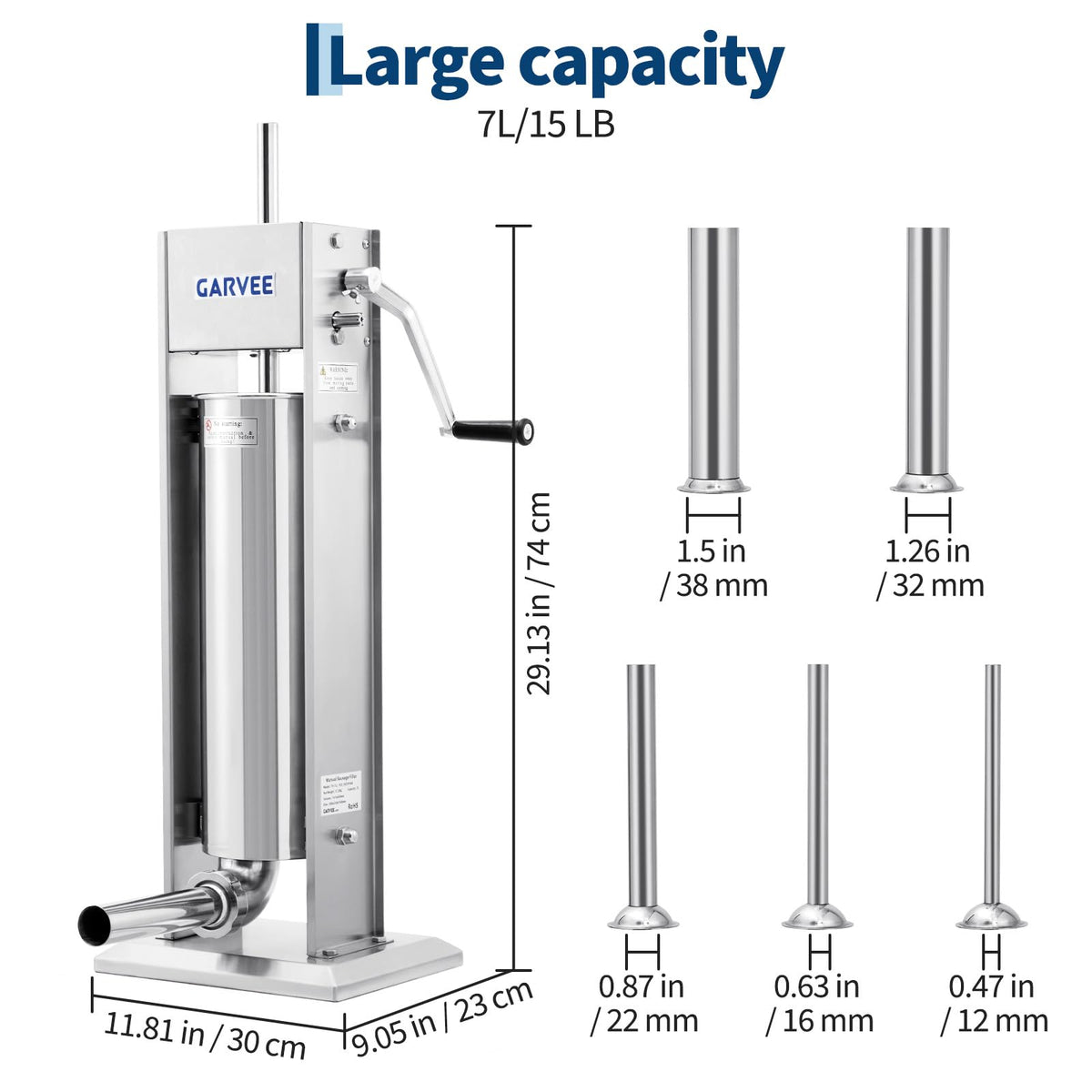 7 L 2-Speed Vertical Sausage Stuffer G2518