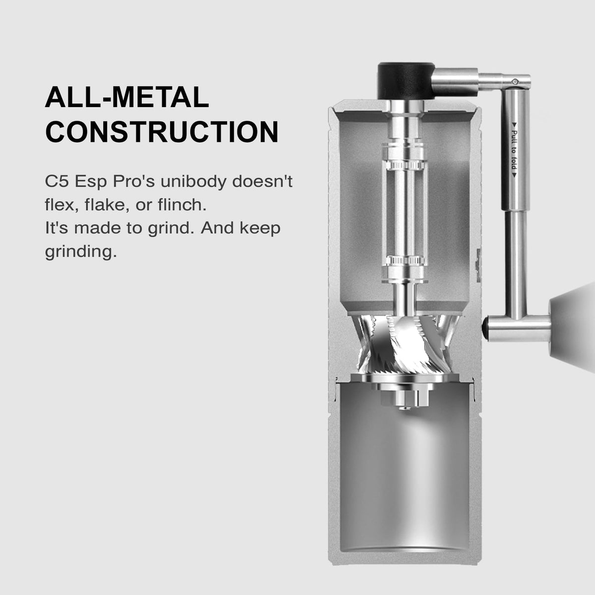 Manual Coffee Grinder with Conical Burr, Portable Hand Coffee Mill - Black A4692