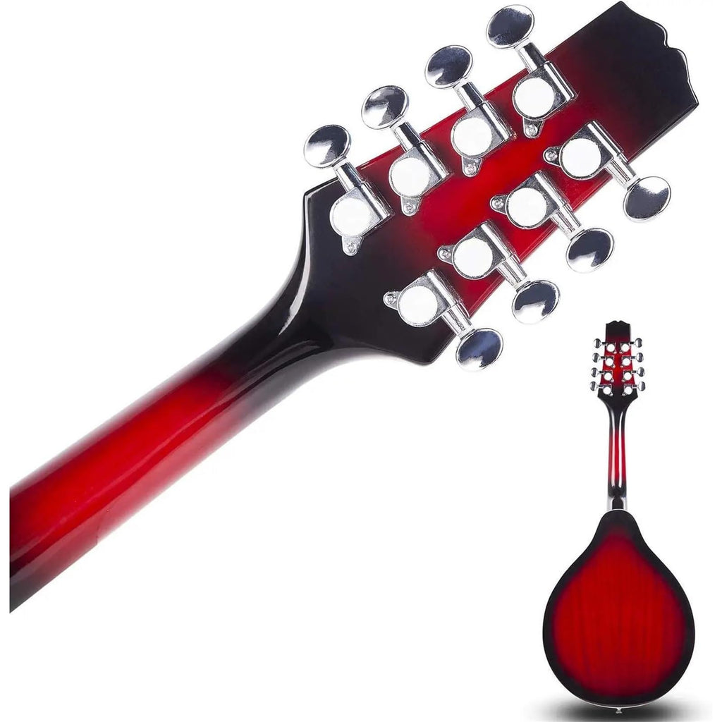 Acoustic Electric Mandolin Instrument Vintage Red Sunburst Mahogany Wood T97221