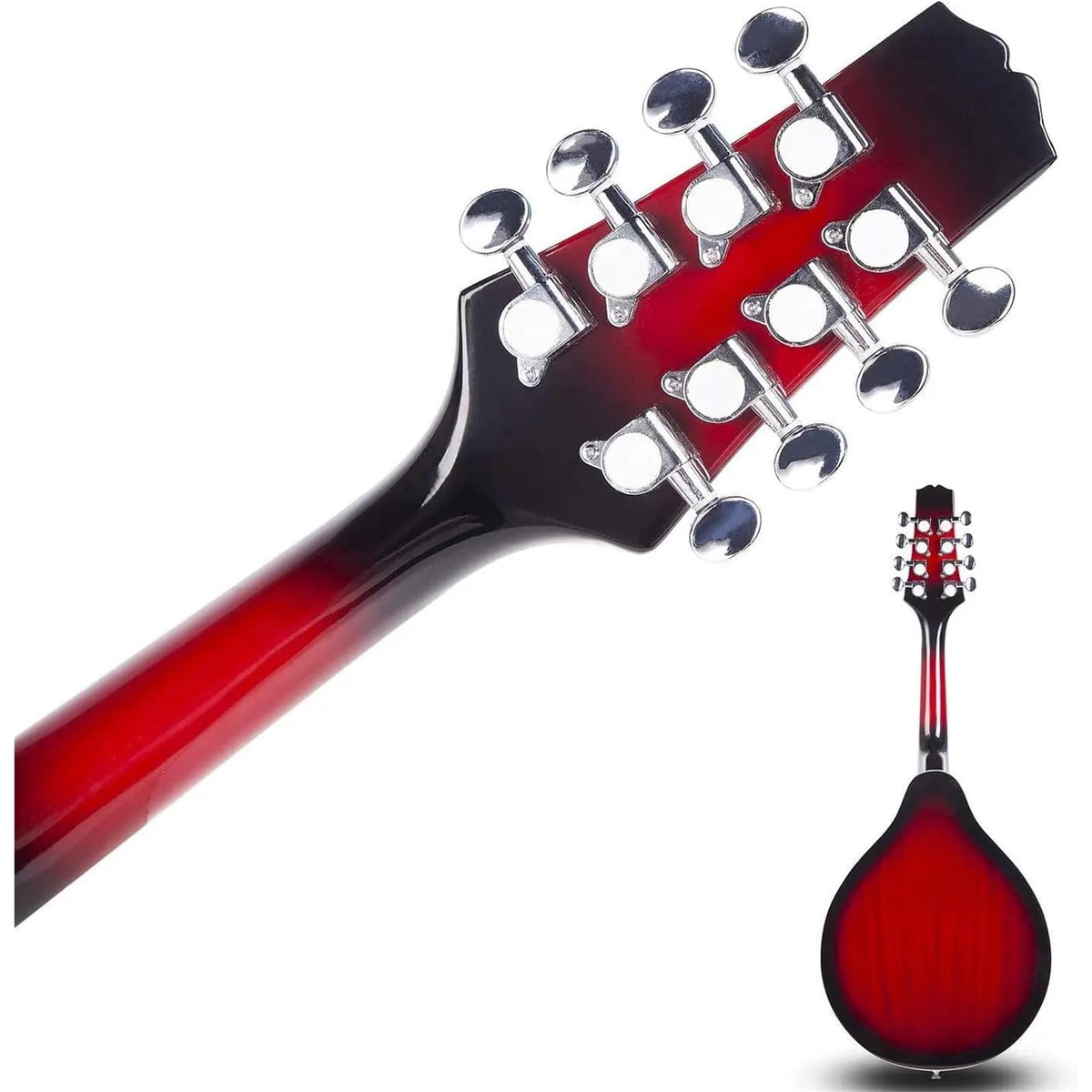 Acoustic Electric Mandolin Instrument Vintage Red Sunburst Mahogany Wood T97221