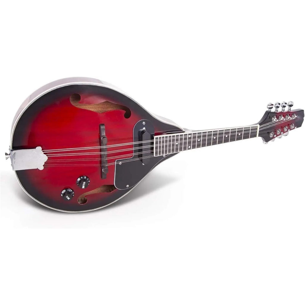 Acoustic Electric Mandolin Instrument Vintage Red Sunburst Mahogany Wood T97221