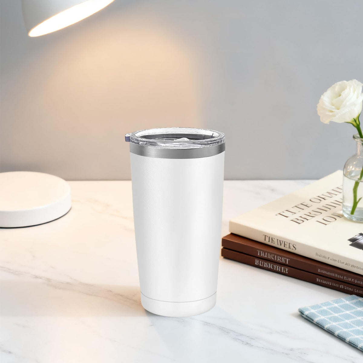 16 Pack Stainless Steel Insulated Tumbler 20oz White M4905