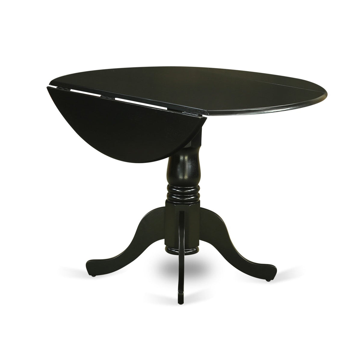5 Piece Round Dining Table Set with Dropleaf and 4 Faux Leather Chairs Q7134
