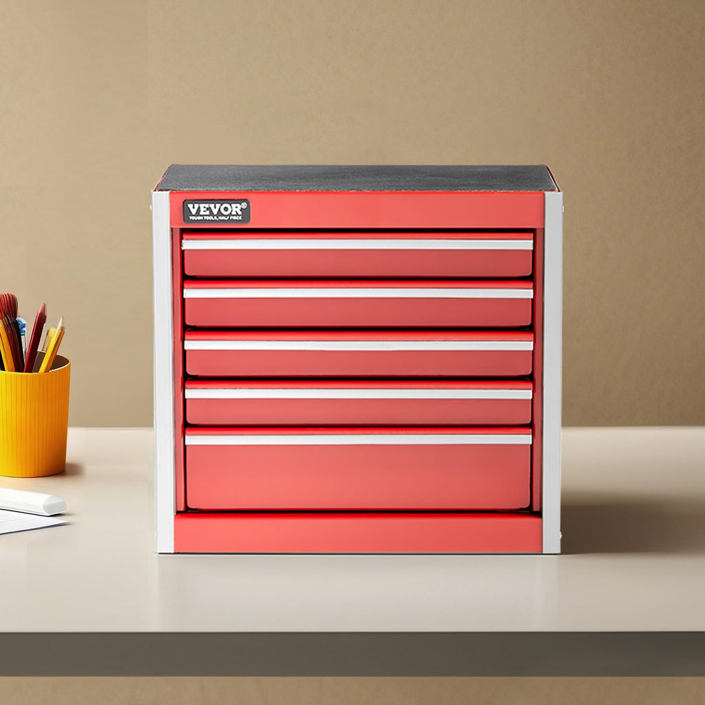 8.6-inch Portable Metal Tool Box with 5 Drawers C39665