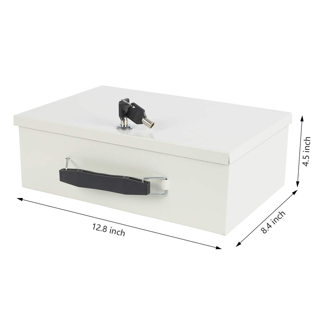 Fireproof Document Box with Key Lock Beige U81435