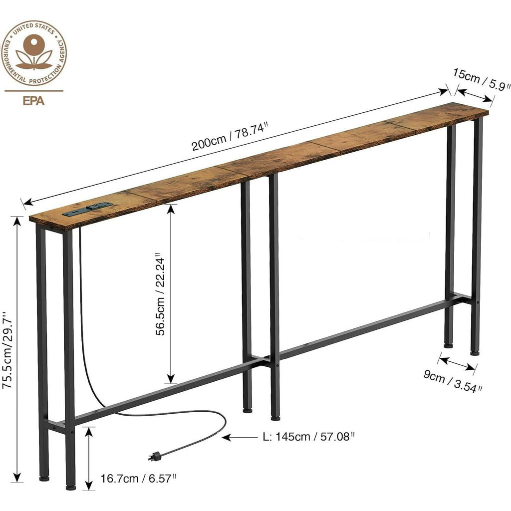 78" Narrow Console Sofa Table with Power Outlets & 2 USB Ports N953086