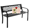 Black Metal Outdoor Bench with Armrests R33351