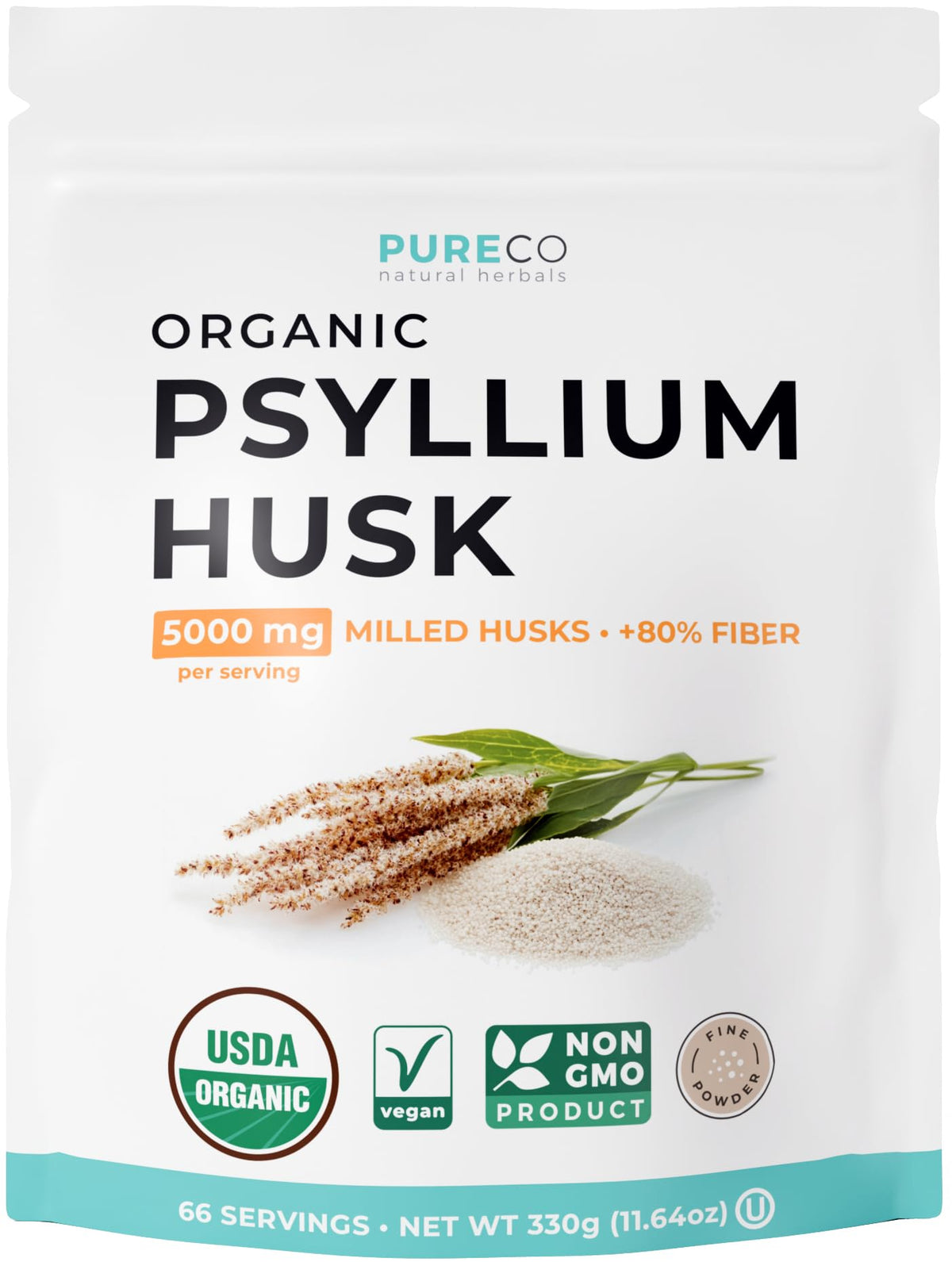 Organic Psyllium Husk Powder 66 Servings U5618
