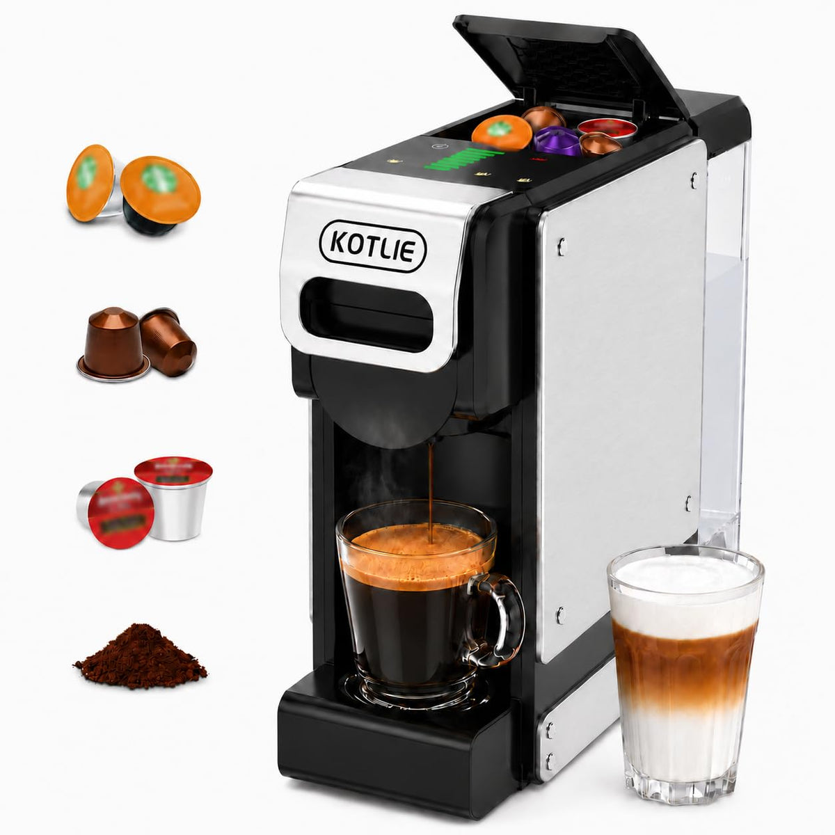 19 Bar Single Serve Coffee Maker with 34 Oz Reservoir C925