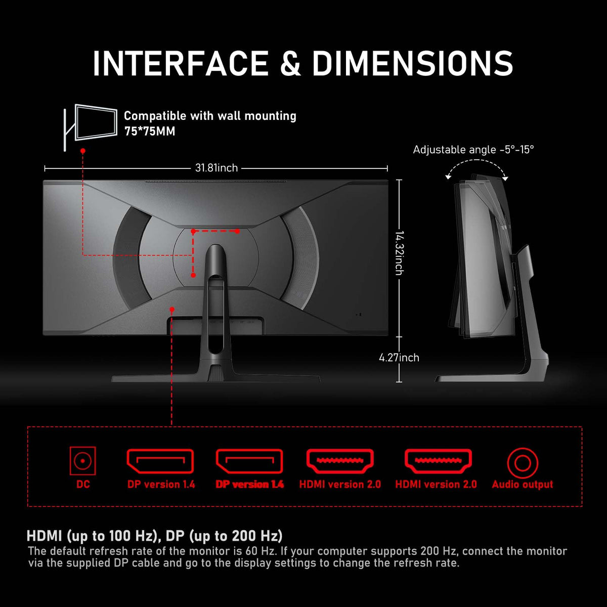 34 Inch Ultrawide Curved 200Hz Gaming Monitor P743