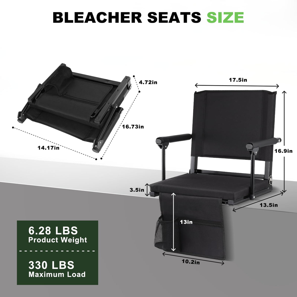 2 PCS Stadium Seats with Back Support A442836