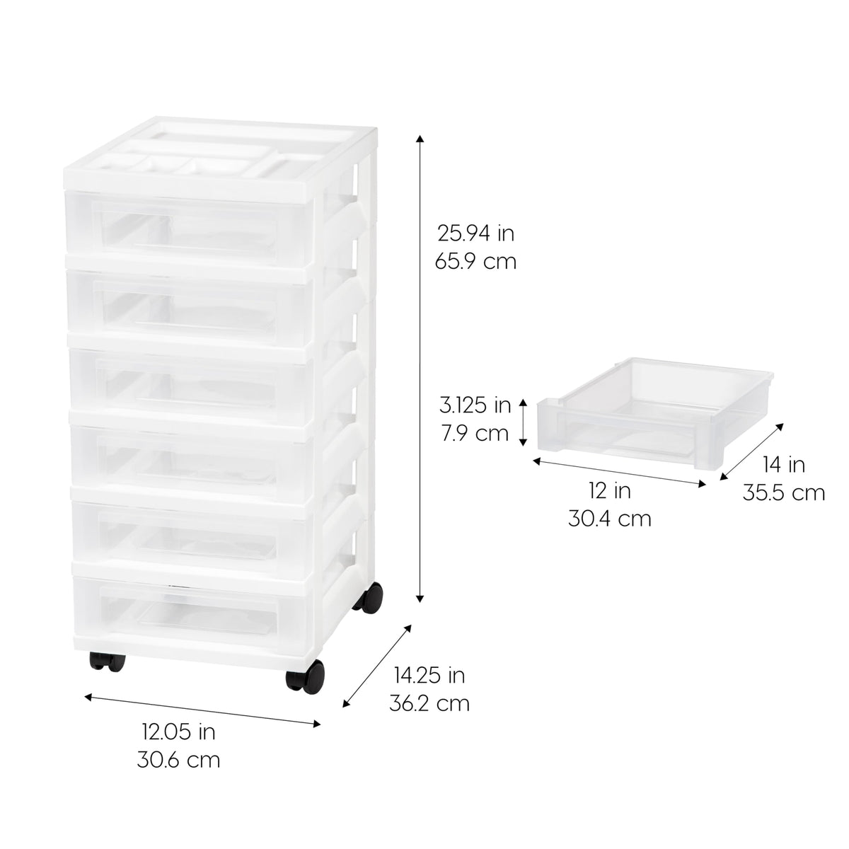 6 Drawer Rolling Storage Cart V7093