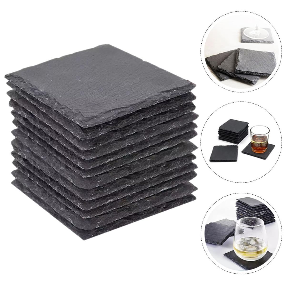 12pcs Natural Stone Drink Coasters G729