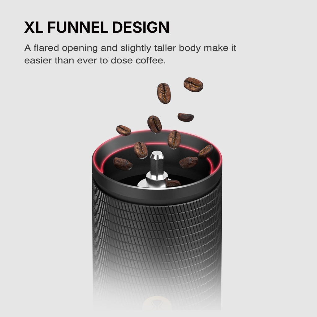 Manual Coffee Grinder with Conical Burr, Portable Hand Coffee Mill - Black A4692