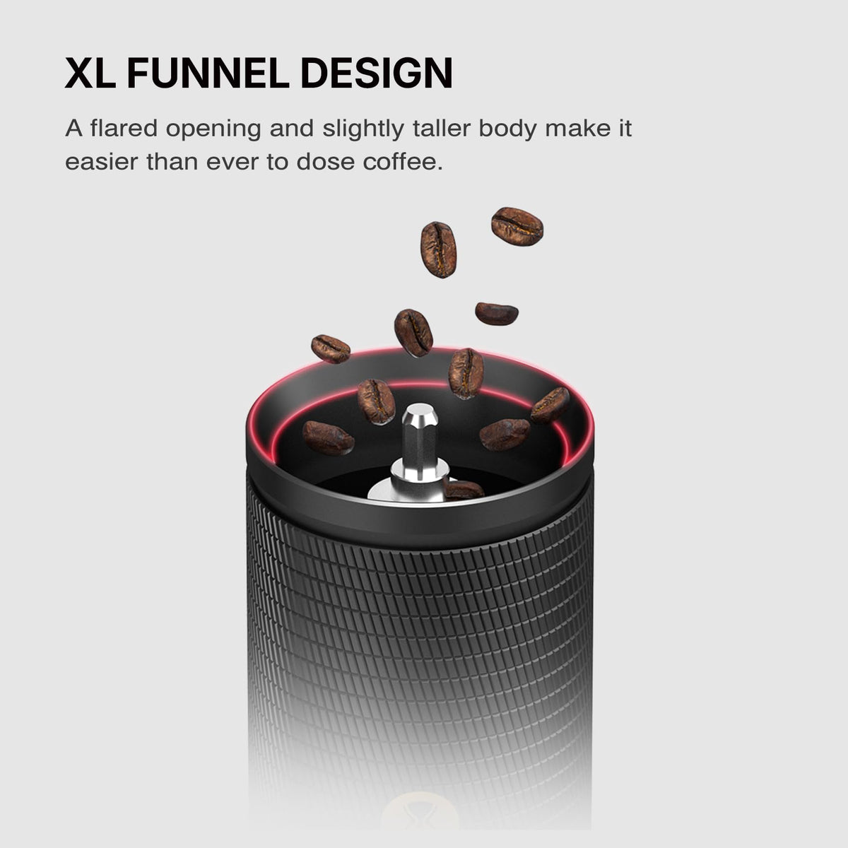 Manual Coffee Grinder with Conical Burr, Portable Hand Coffee Mill - Black A4692