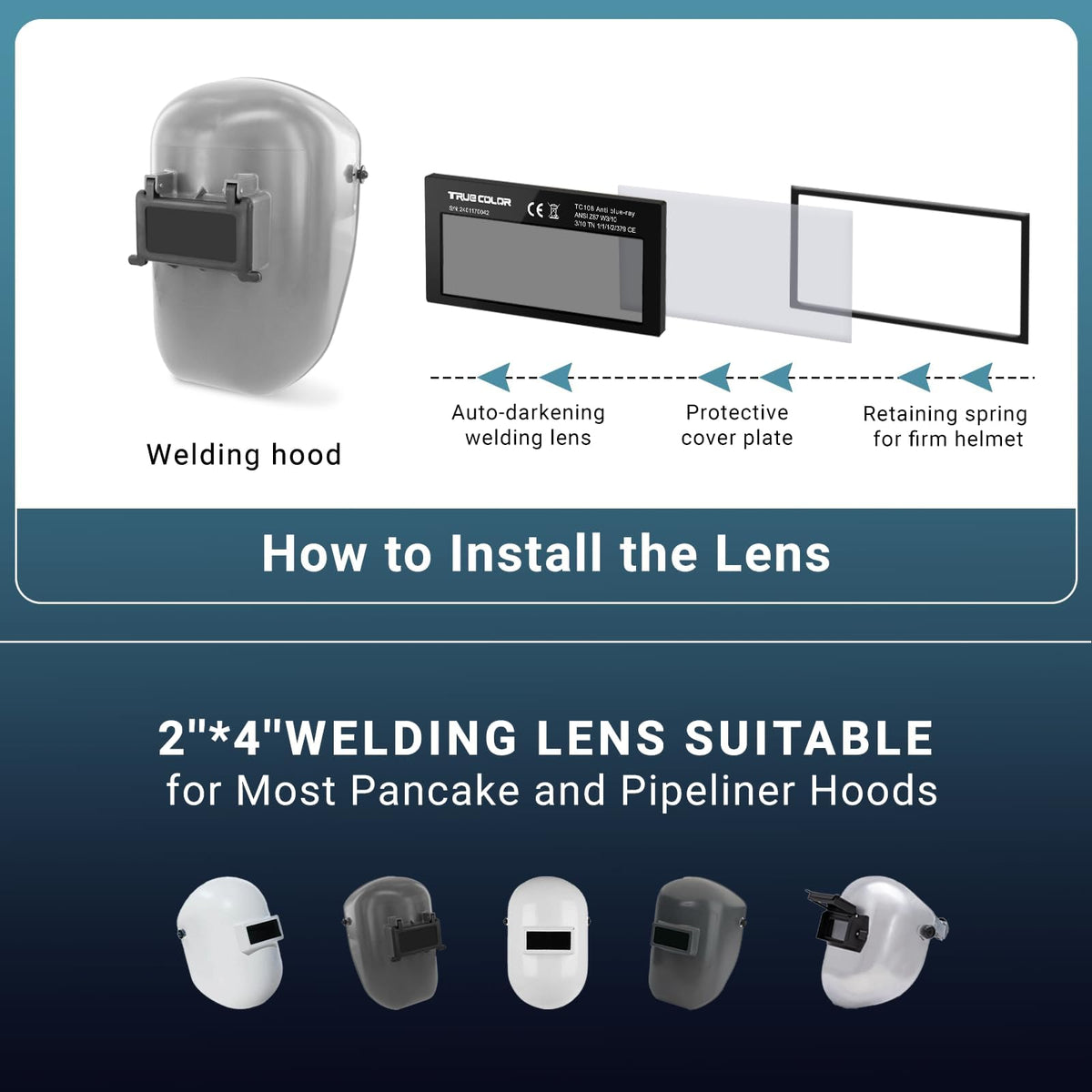 Auto Darkening Welding Lens 2x4 1/4 P92425
