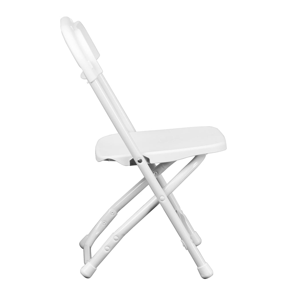 White Kids Plastic Folding Chairs Set of 10 L3817