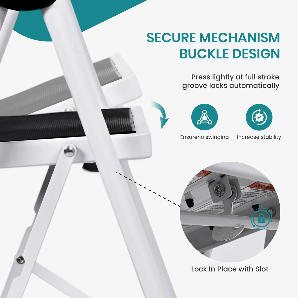 4 Step Foldable Step Stool with Anti-Slip Pedal M211
