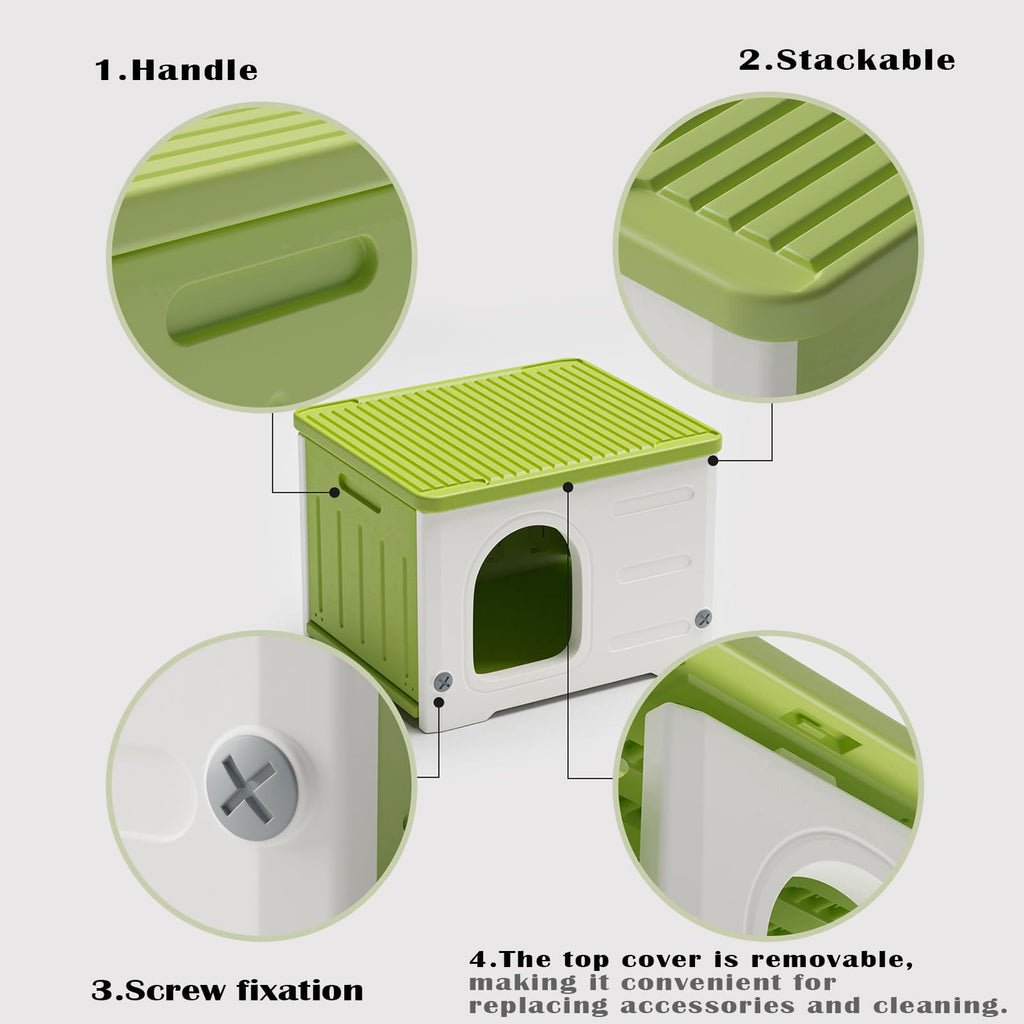 Plastic Stackable Weatherproof Elevated Cat House T574228