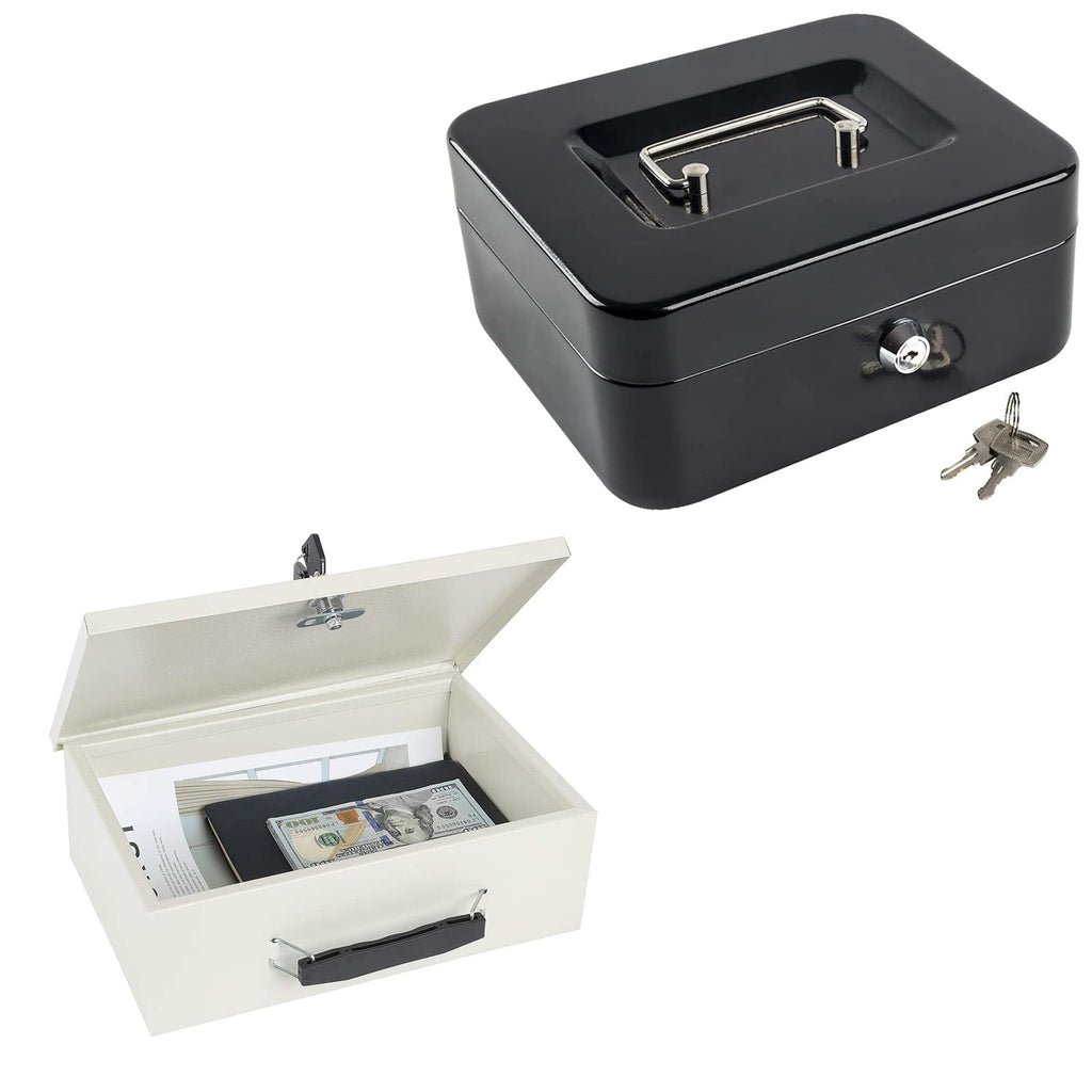Fireproof Document Box with Key Lock Beige U81435
